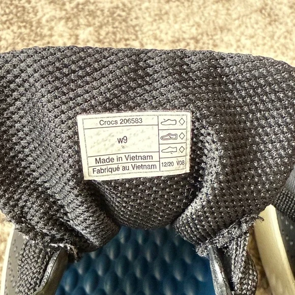 CROCS Black and Blue Athletic Shoes - Picture 5 of 6